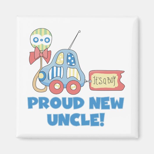 Aimant Fier nouvel oncle C'est un garçon Tshirts et cadea (Devant)
