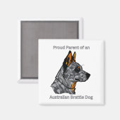 Aimant Fier parent d'un chien de combat australien (Recto/Verso)