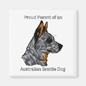 Aimant Fier parent d'un chien de combat australien (Devant)