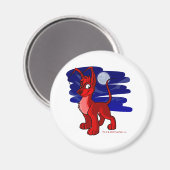 Aimant Fier rouge Gelert par lune (Recto/Verso)