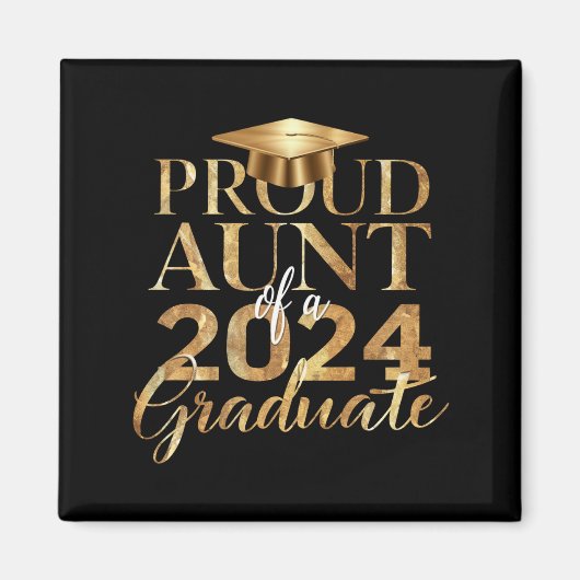 Aimant Fier Tante d'une classe de 2024 Diplôme Supérieur (Devant)