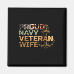 Aimant Fier vétéran de la femme américaine Drapeau améric