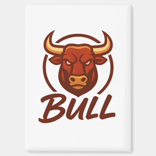Aimant Fierce Bull Head Logo, Creative Mascot BULL (Recto)
