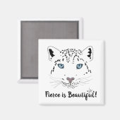 Aimant Fierce est magnifique | Léopard de neige moderne (Recto/Verso)