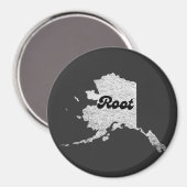 Aimant fière Alask State Root Map Outline Rocky Map AK (Recto/Verso)