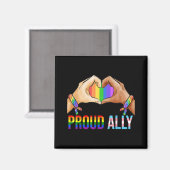 Aimant Fière Ally Pride LGBT Drapeau Transgenre Coeur Gay (Recto/Verso)