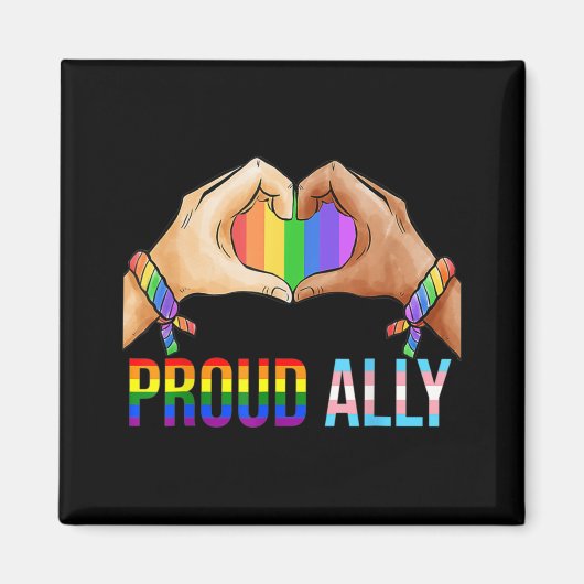 Aimant Fière Ally Pride LGBT Drapeau Transgenre Coeur Gay (Devant)