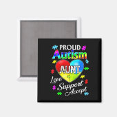 Aimant Fière Autisme Tante Amour Support Accepter Aide Re (Recto/Verso)