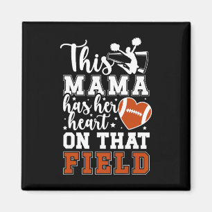 Aimant Fière de Footll et de Cheer Maman de Cheerleading