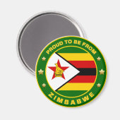 Aimant Fière D'Être Du Zimbabwe (Recto/Verso)