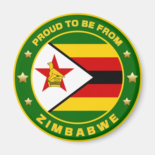 Aimant Fière D'Être Du Zimbabwe (Devant)