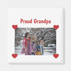 Aimant Fière du coeur Grand-père Amour Personnaliser la p