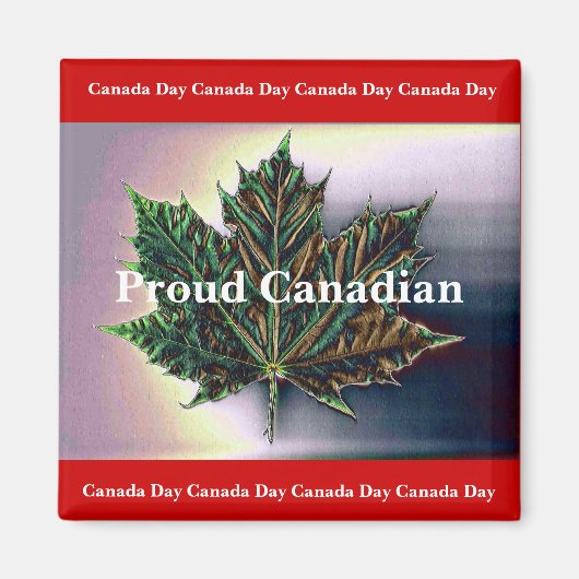Aimant Fière feuille d'érable canadienne (Devant)