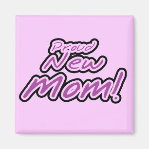 Aimant Fière nouvelle maman Purple Texte Tshirts et cadea