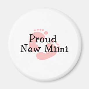 Aimant Fière nouvelle petite fille Mimi empreintes de pie
