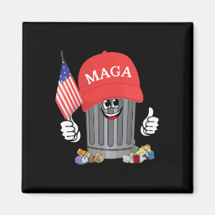 Aimant Fière poubelle Trump Supporter Trash Can Cartoon F