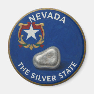 Aimant Fierté de l'État du Nevada Emblème Argent ⛏️