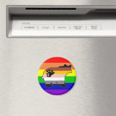 Aimant Fierté de l'ours arc-en-ciel (In Situ (Lave-vaisselle))
