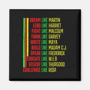 Aimant Fierté d'histoire noire Martin Noir Afro Africain 