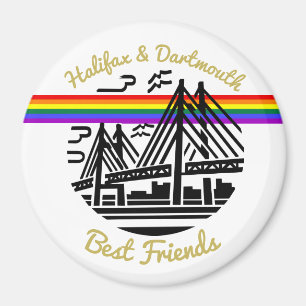 Aimant Fierté Halifax Dartmouth meilleurs amis frigo Magn
