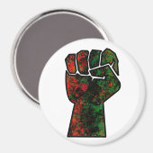 Aimant fierté noire drapeau rouge vert poing panafricain (Recto/Verso)