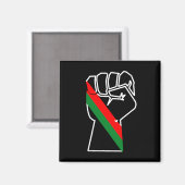 Aimant fierté noire drapeau rouge vert poing panafricain (Recto/Verso)