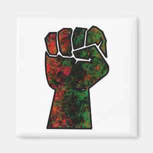 Aimant fierté noire drapeau rouge vert poing panafricain