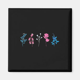 Aimant Fierté transgenre florale, Fleur du drapeau transg