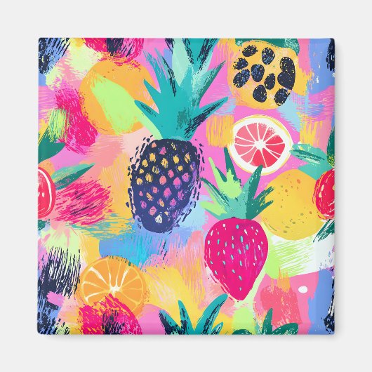 Aimant Fiesta Abstraite de fruits tropicaux Paradise (Devant)