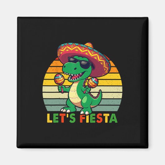 Aimant Fiesta Dinosaure Mexicain Cinco De Mayo Toddle (Devant)