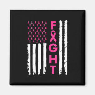 Aimant Fight Breast Survivor American Flag Cancer du sein