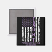 Aimant Fight Flag Purple Ribbon Suprt Pancreatic Cancer (Recto/Verso)