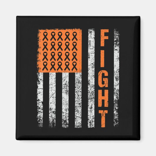 Aimant fight.support for Leukemia Awareness orange Ribbon (Devant)