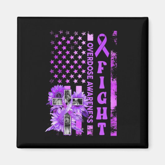 Aimant Fight USA Flag Sunflower Christian Overdose Award (Devant)