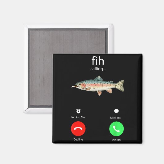 Aimant Fih Calling Remind Me Message Decline Accept Phone (Recto/Verso)