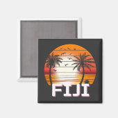Aimant Fiji Vintage Palm Trees Summer Beach (Recto/Verso)
