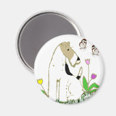 Aimant Fil Fox Terrier et papillons (Recto/Verso)