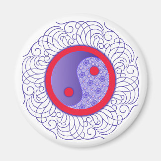 Aimant Filigree bleu Yin Yang