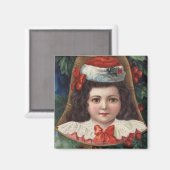 Aimant Fille à Santa Hat dans Bell (Recto/Verso)