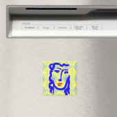 Aimant Fille à visage bleu (In Situ (Lave-vaisselle))