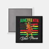 Aimant Fille afro Juneteenth faisant le dab princesse noi (Recto/Verso)
