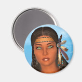 Aimant Fille amérindienne (Recto/Verso)