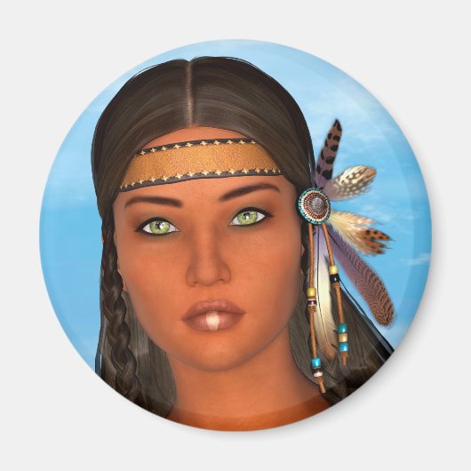 Aimant Fille amérindienne (Devant)