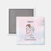 Aimant Fille, ange de première communion (Recto/Verso)