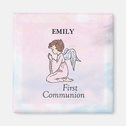 Aimant Fille, ange de première communion (Devant)