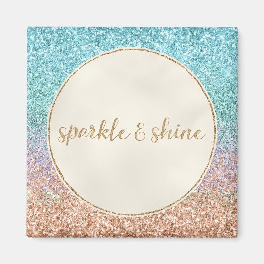 Aimant Fille Aqua Peach Gold Purple Mint Parties scintill (Devant)