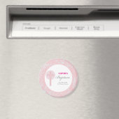 Aimant Fille au baptême avec dentelle rose (In Situ (Lave-vaisselle))