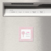 Aimant Fille au baptême avec dentelle rose (In Situ (Lave-vaisselle))