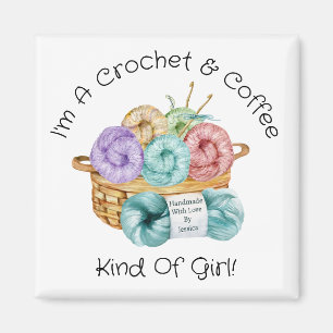 Aimant Fille au Crochet Personnalisé