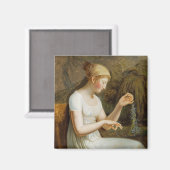 Aimant Fille aux fleurs (Recto/Verso)